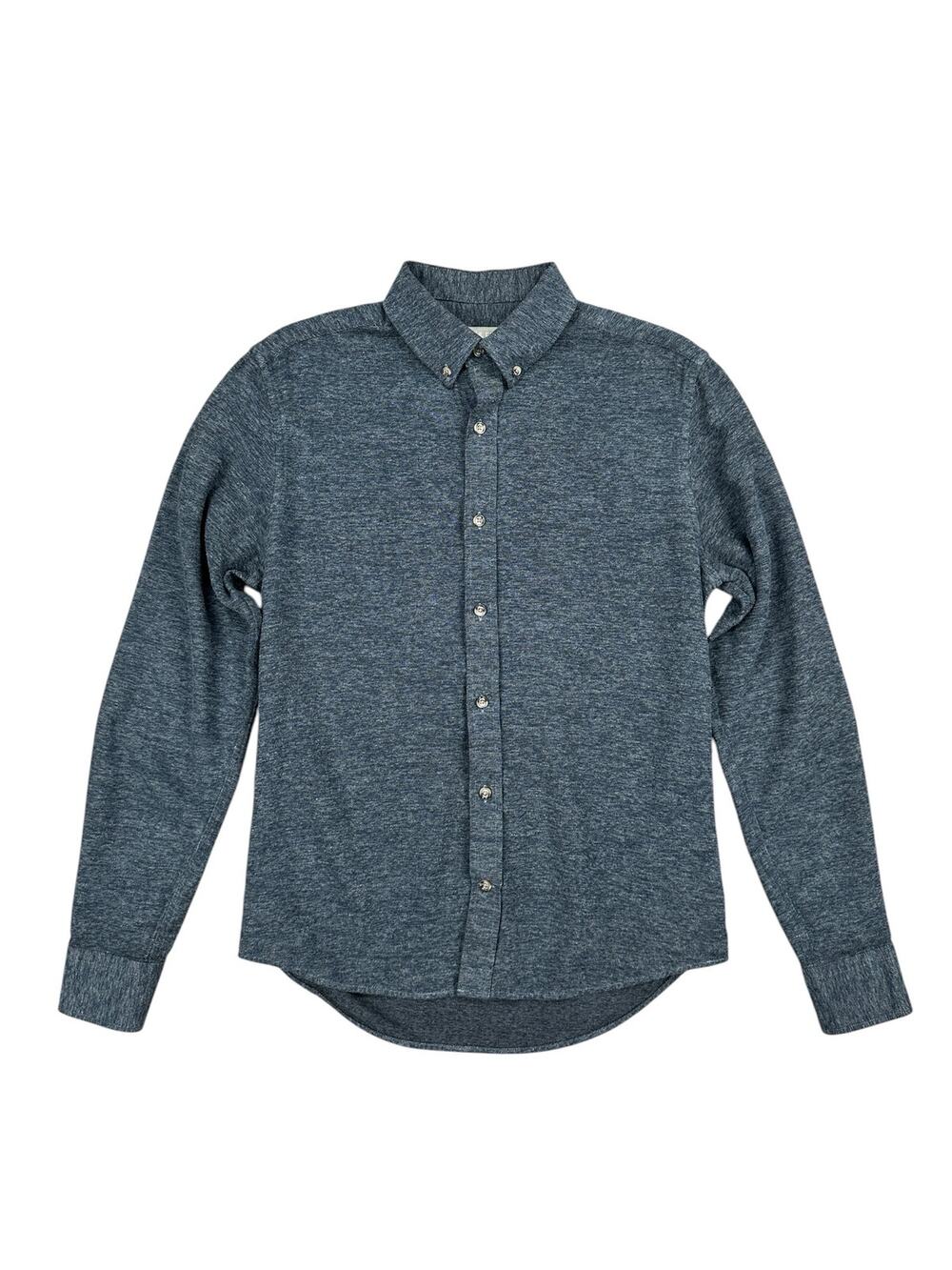Ash & Erie Brushed Flannel Slim Fit LS Shirt Heather Indigo — Size Small